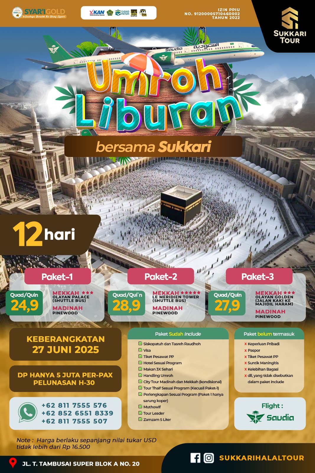 Umroh Liburan bersama Sukkari (Juni)